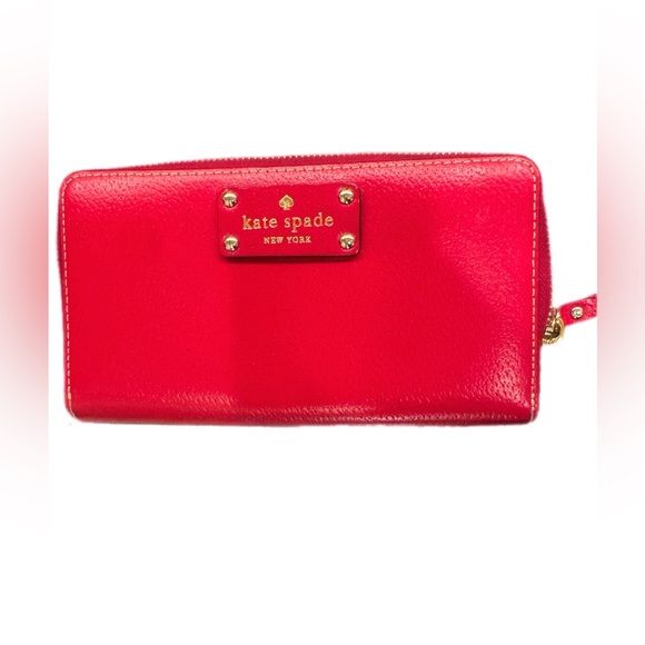 Kate Spade leather Wellesley Neda Wallet in red garnet - Picture 2 of 8